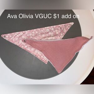 Pink Floral and Dusty Rose Baby Bandana Bib